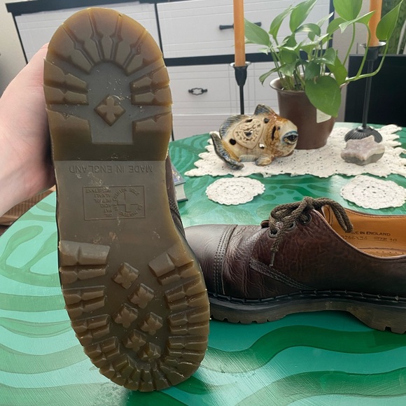 Vintage Dr Martens Made in England 8266 Cap Toe Mens Shoe Brown - Picture 4 of 6